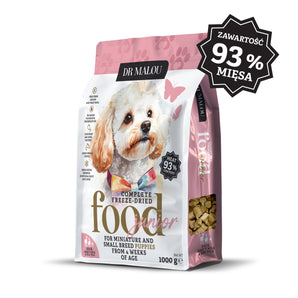 Kaczka z mlekiem kozim i żółtkiem – Liofilizowana karma pełnoporcjowa dla szczeniąt ras małych