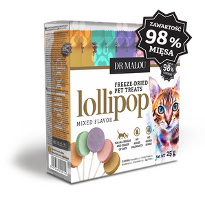 Zdjęcie przedstawiające Liofilizowane lizaki mięsne dla kotów – mix smaków (Lollipop – Mixed Flavor)