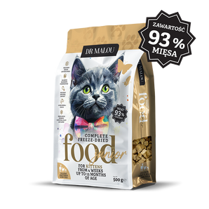 Kurczak z mlekiem kozim i żółtkiem – Liofilizowana karma pełnoporcjowa dla kociąt do 12 miesiąca życia